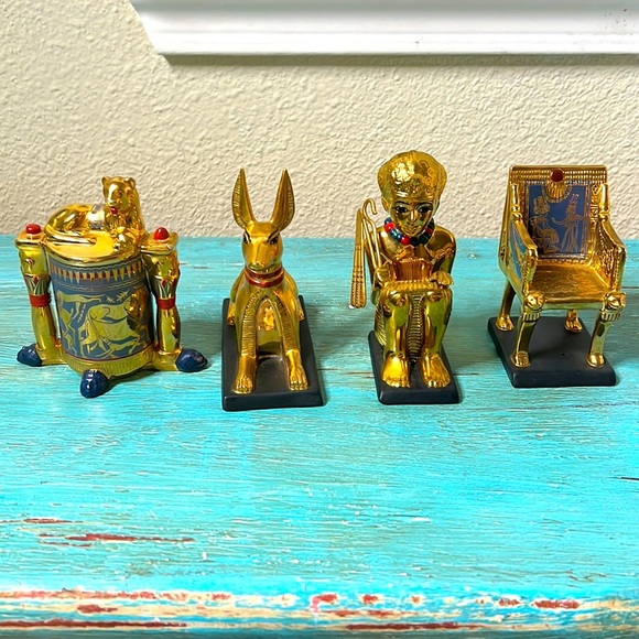 Franklin Mint Other - Set of 4 Franklin Mint-Description: Mini Figures Of Tut Treasures, Gold Trim